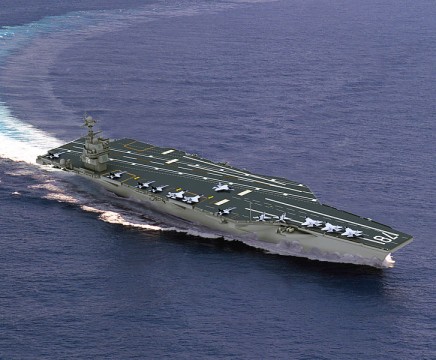 An artist's rendering of the finished USS Ford.