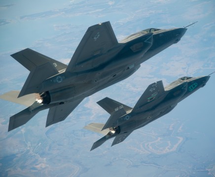 U.S. Navy photo of two F-35B Lightning II Joint Strike Fighters