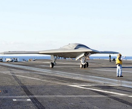 X-47B on the USS Truman