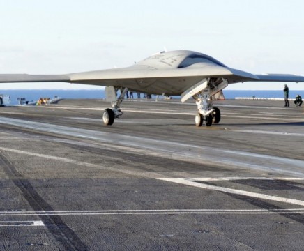 X-47B UCAS-D on USS Truman