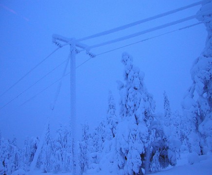 snow on power lines