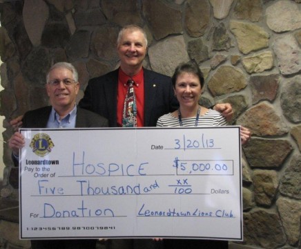 Lions' Hospice check