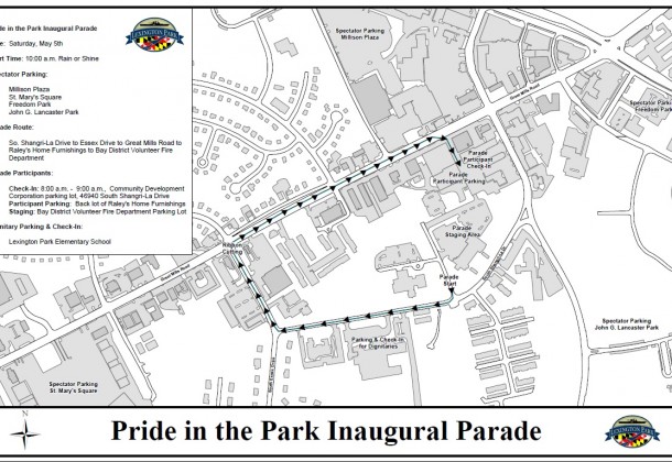 Pride in the Park Parade map