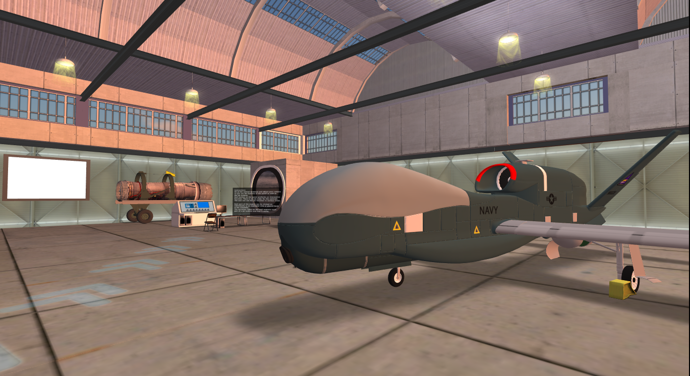 Inside the NAWCPAC3D Second Life Hangar
