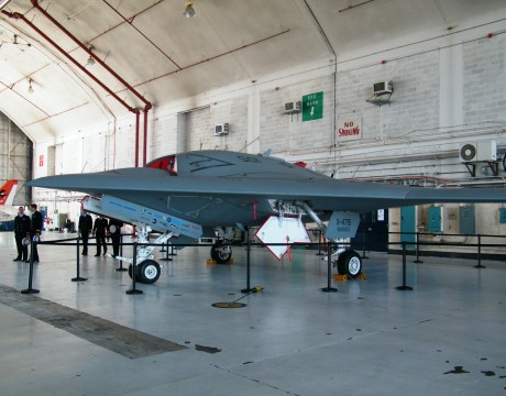 X-47B UCAS-D in hangar