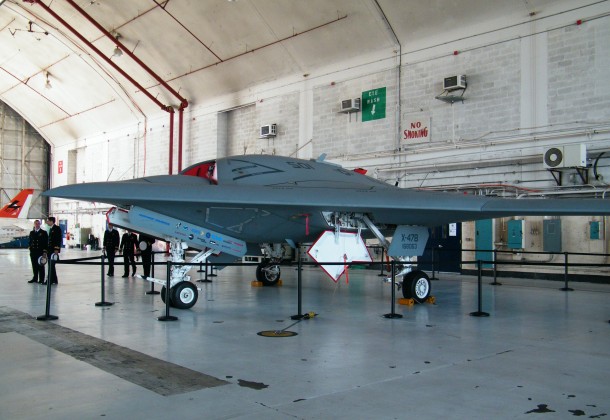 X-47B UCAS-D in hangar