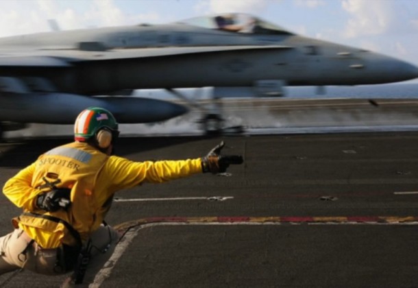 F/A-18 carrier catapult launch
