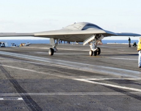 X-47B UCAS-D on USS Truman