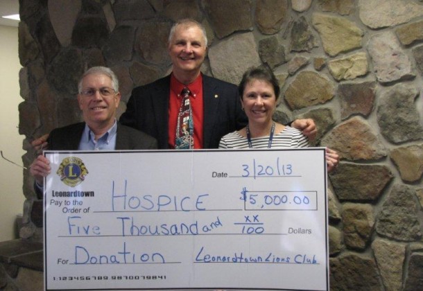 Lions' Hospice check