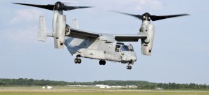A U.S. Marine Corps MV-22 Osprey lifts off from Naval Air Station Patuxent River during a successful biofuel test flight. (Credit: Flickr @ Official U.S. Navy Page http://www.flickr.com/photos/usnavy/)