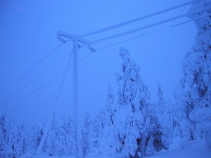 snow on power lines