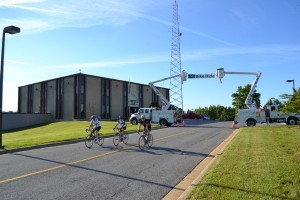 Participants in the SMECO 75 Bike Ride on Saturday, June 7, begin their journey at the co-op’s headquarters in Hughesville.